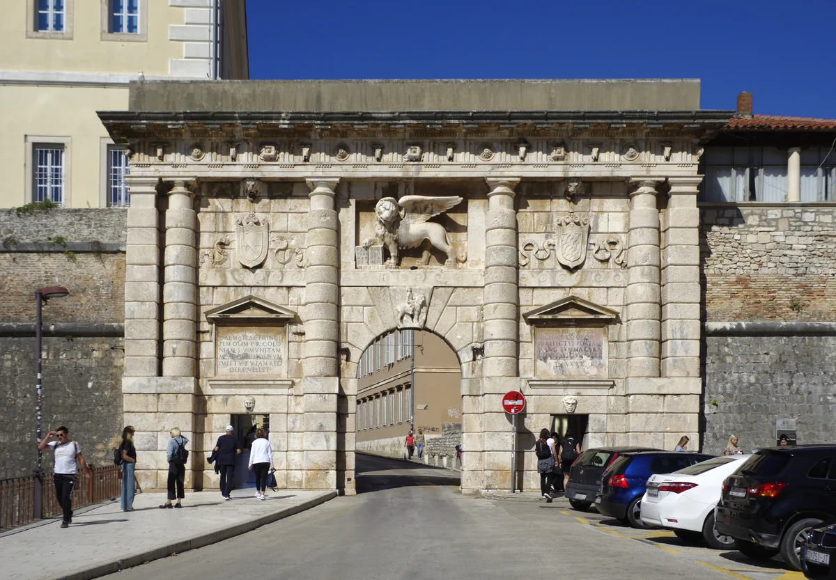 Zadar’s Land Gate with its carved Venetian lion